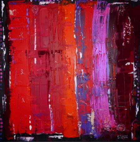 SYMPHONIE EN ROUGE MAJEUR 70 X 70